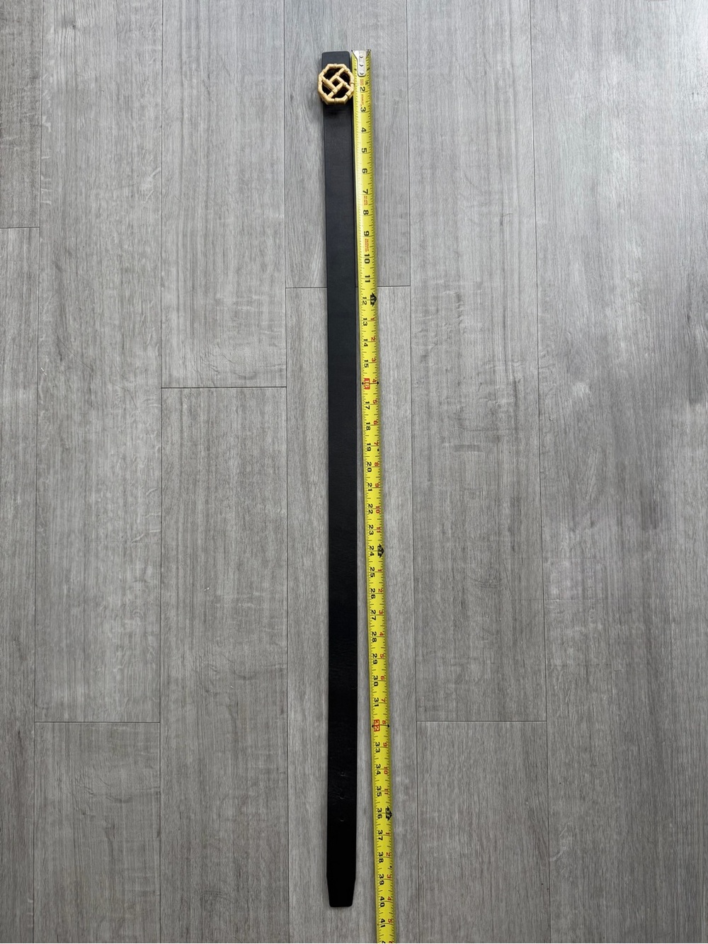 J.McLaughlin Ruby Reversible Leather Belt Black Brown Gold Bamboo Buckle Size M - Picture 10 of 11